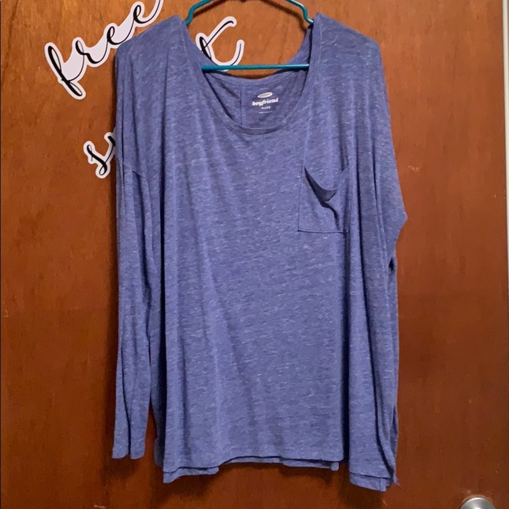 Long sleeve boyfriend fit pocketed shirt